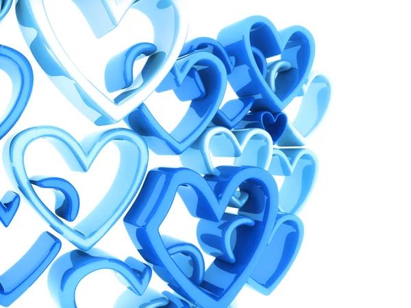 Абстрактный Фон Большим Количеством Мягких Синих Сердец — стоковое фото