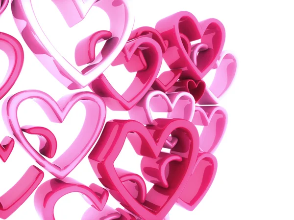 Абстрактний Фон Великою Кількістю Яких Рожевих Сердець — стокове фото