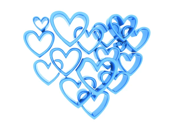 Modré srdce — Stock fotografie