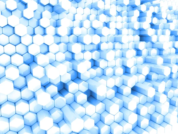 異なる六角形で抽象的なブルー ビジネス背景 — ストック写真