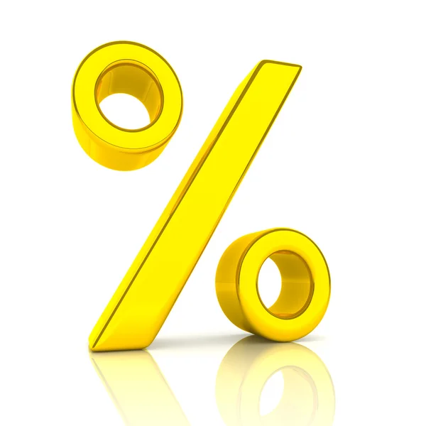 Illustration Golden Percent Symbol White — Stock Photo, Image