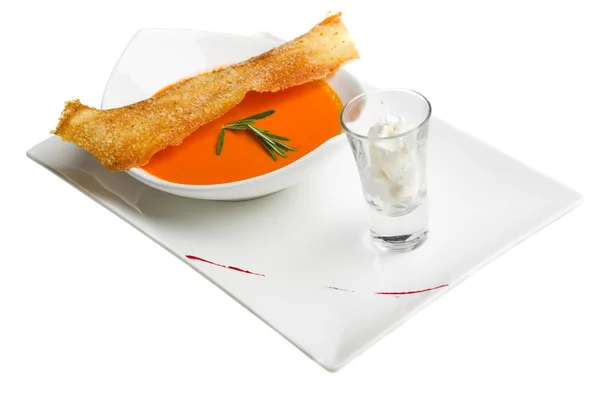 Soup with toast — Stock Photo, Image