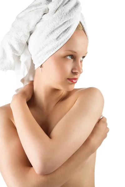 Dziewczyna z ręcznikiem — Zdjęcie stockowe