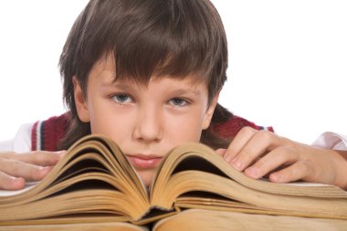 Schoolboy with book clipart