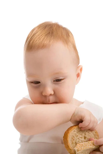 Dítě s chlebem — ストック写真