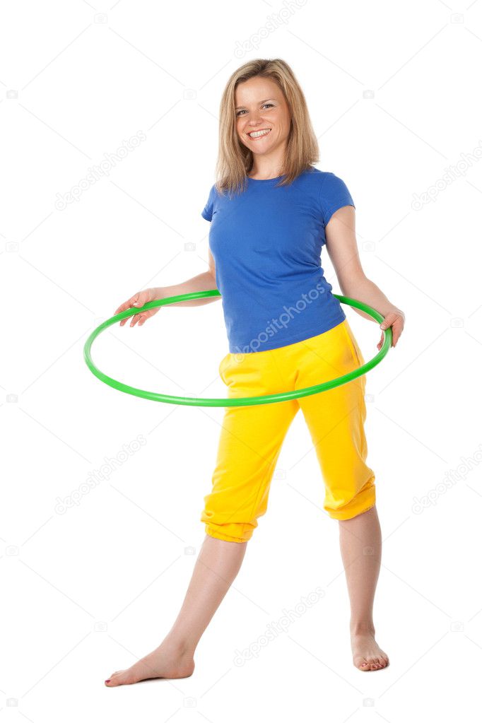 Woman with hula hoop