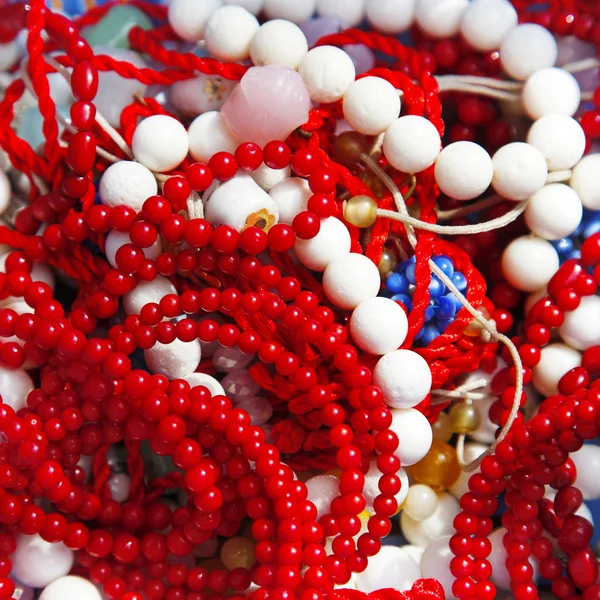 Beautiful Red White Coral Necklaces — Stock Photo, Image
