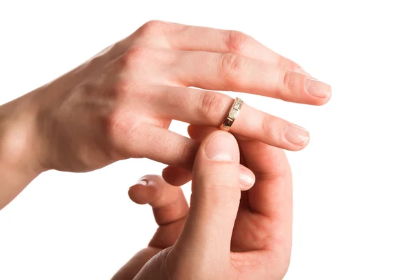 指若い花嫁のクローズ アップのリング — ストック写真