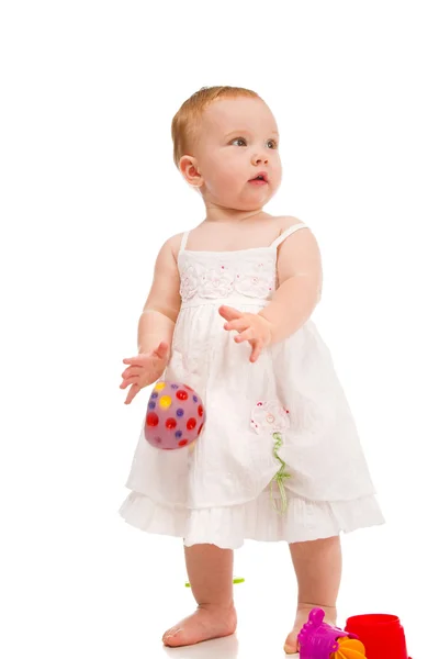 Junge Schönheit Baby Isoliert Auf Weißem Hintergrund — Stockfoto