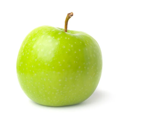 Rijpe Groene Appel Witte Achtergrond Isolatie — Stockfoto