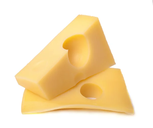 马斯丹奶酪是享誉世界 在白色的隔离 与大孔奶酪 — 图库照片