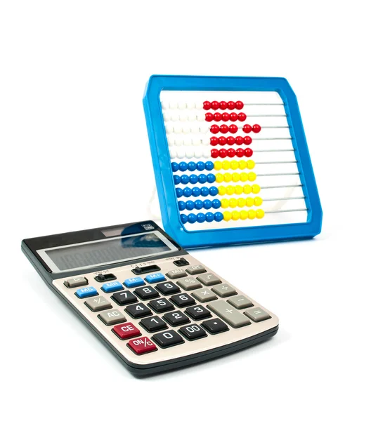 De rekenmachine en abacus — Stockfoto