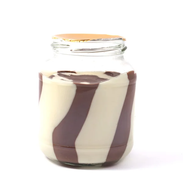 Cokelat dan selai kacang dalam stoples — Stok Foto