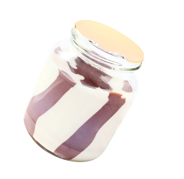 Chocolate y mantequilla de maní en frasco —  Fotos de Stock
