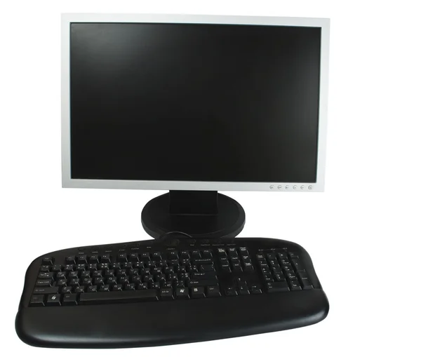 Monitor komputerowy, klawiatura — Zdjęcie stockowe