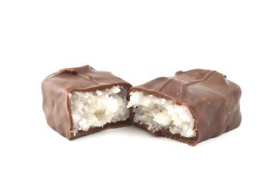 Chocolate bar with coconut filling clipart