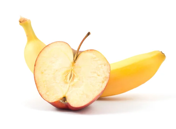 Jablko a banán — Stock fotografie