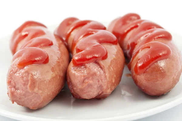 Sausages on a plate Stock Photo