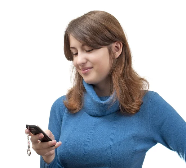 The girl with the phone — Stock Photo, Image