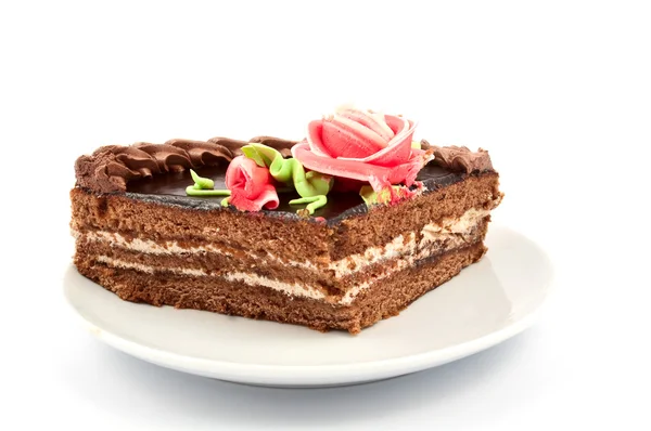 Piece of cake on a plate — Stock Photo, Image