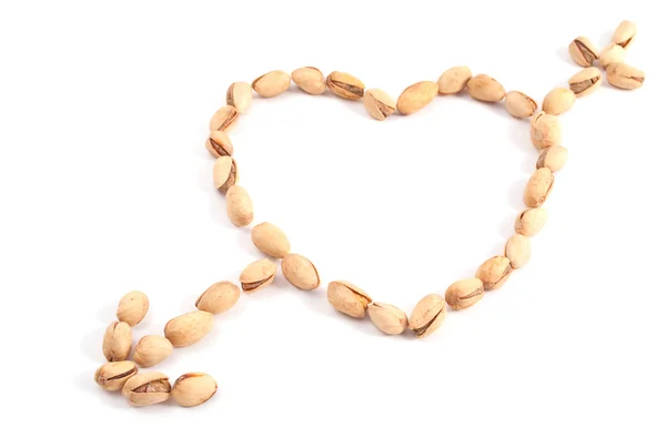 Heart of the pistachios — Stock Photo, Image