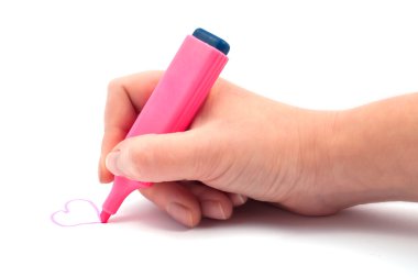 Marker in hand clipart