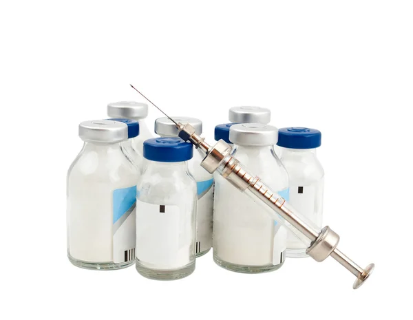 Vaccine and syringe — Stock Photo, Image