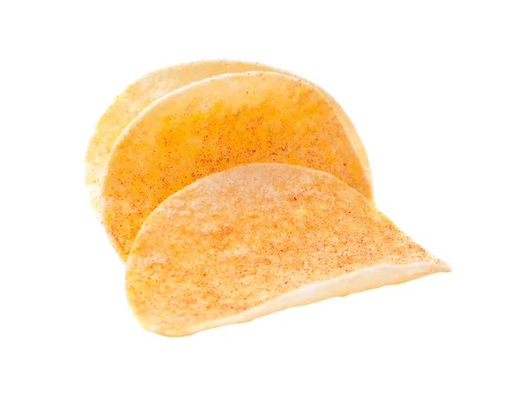 Kartoffelchips Auf Weißem Hintergrund — Stockfoto