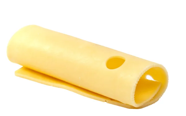 白い背景の上のチーズのスライス — ストック写真