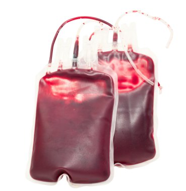 Blood bag on white background clipart