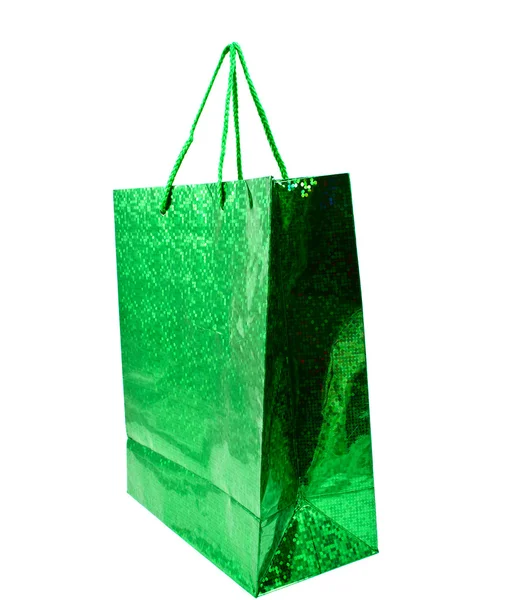 在白色背景上绿色的袋子 — Φωτογραφία Αρχείου