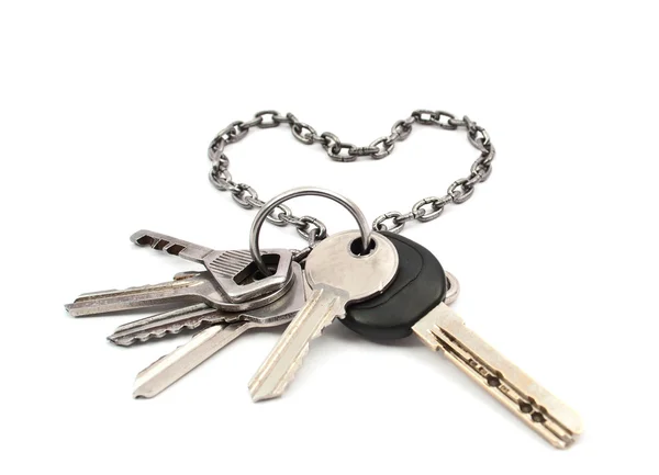 Bunch Keys White Background — Stock Photo, Image