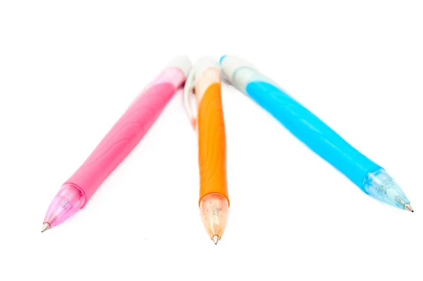 白地にピンク オレンジ色のペン — ストック写真