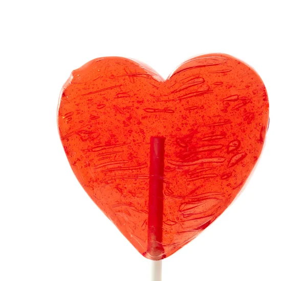 Candy Heart Stick White Background — Stock Photo, Image