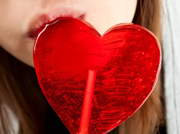 Candy red heart — Stock Photo, Image