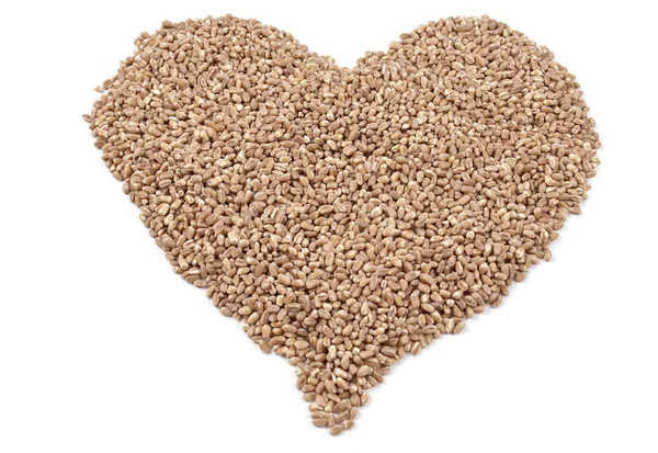 stock image heart of the wheat grain on white background