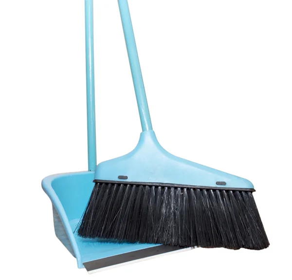Dustpan with a broom — Stock Photo, Image