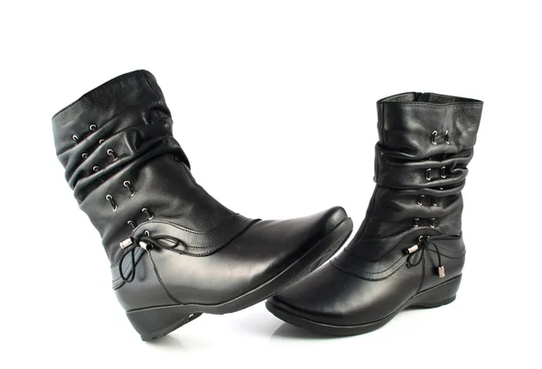 Černé dámské boty — Stock fotografie