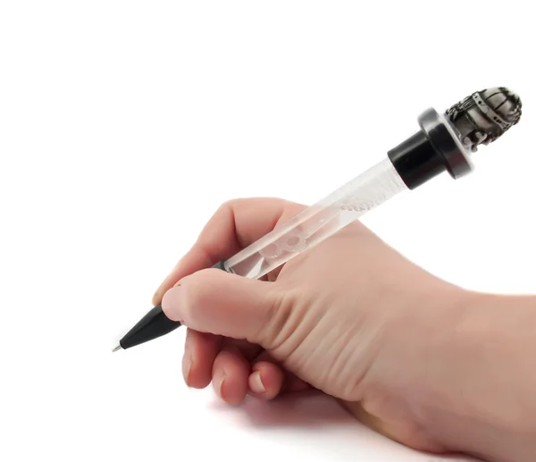 Hand mit einem Stift — Stockfoto