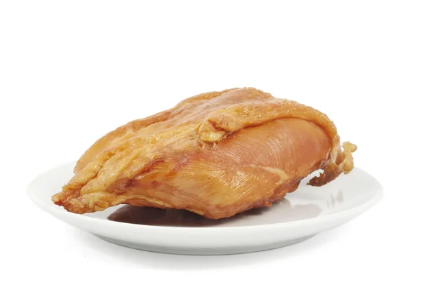 Καπνιστό κοτόπουλο σε ένα πιάτο — Φωτογραφία Αρχείου