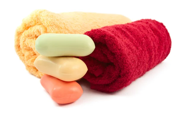 毛巾和香皂 — 图库照片