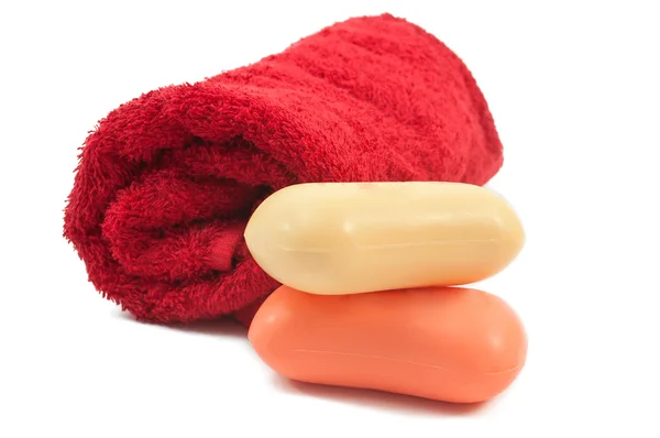 Towel and soap — Stock Photo, Image