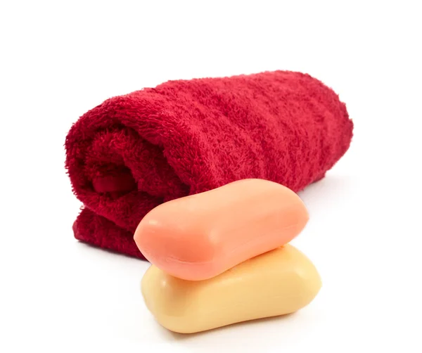 Asciugamano e sapone — Foto Stock