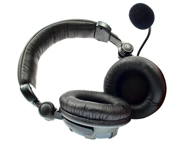 Czarny słuchawki — Zdjęcie stockowe