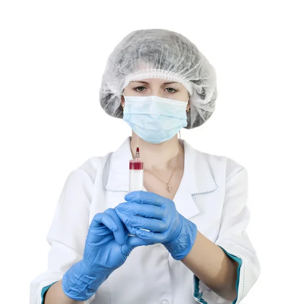 Enfermeira com uma seringa — Fotografia de Stock