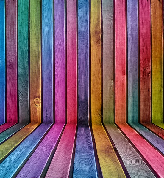 Renkli ahşap duvar — Stok fotoğraf