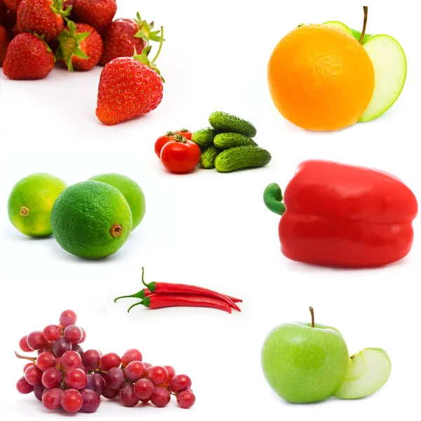 Set di frutta e verdura — Foto Stock