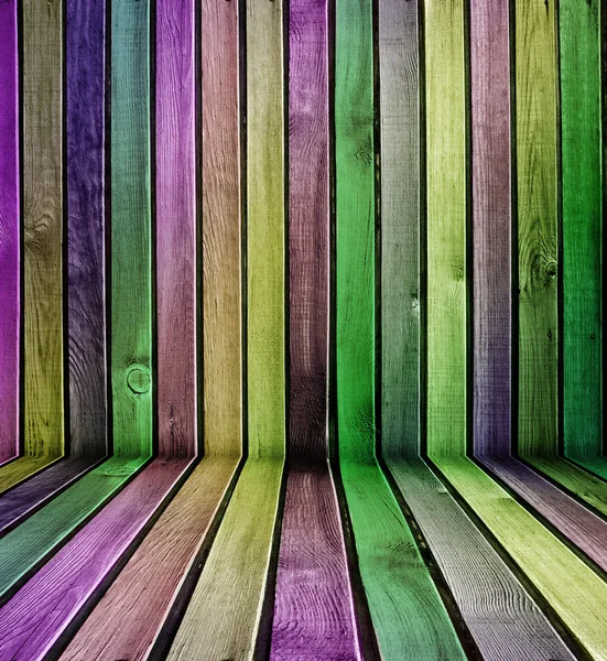 Πολύχρωμο ξύλινο τείχος — Φωτογραφία Αρχείου