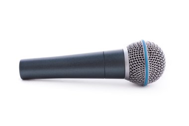 Close up shot of microphone isolated on white clipart