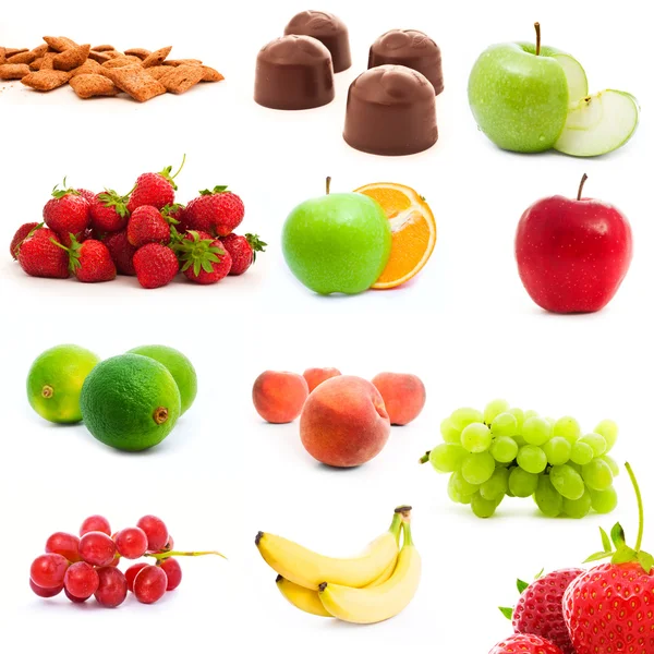 Набор фруктов и овощей — стоковое фото
